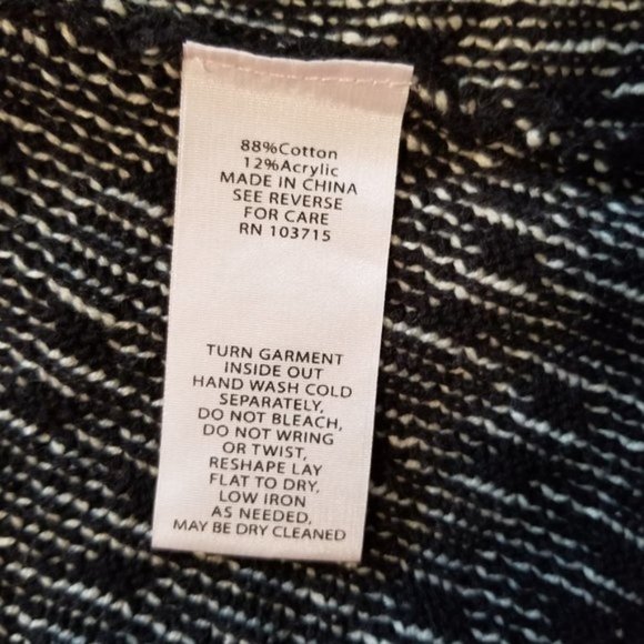 NWT Nanette Lepore Textured Tassel Boho Jacket Cardigan Black and Cream …‌ - Picture 11 of 13